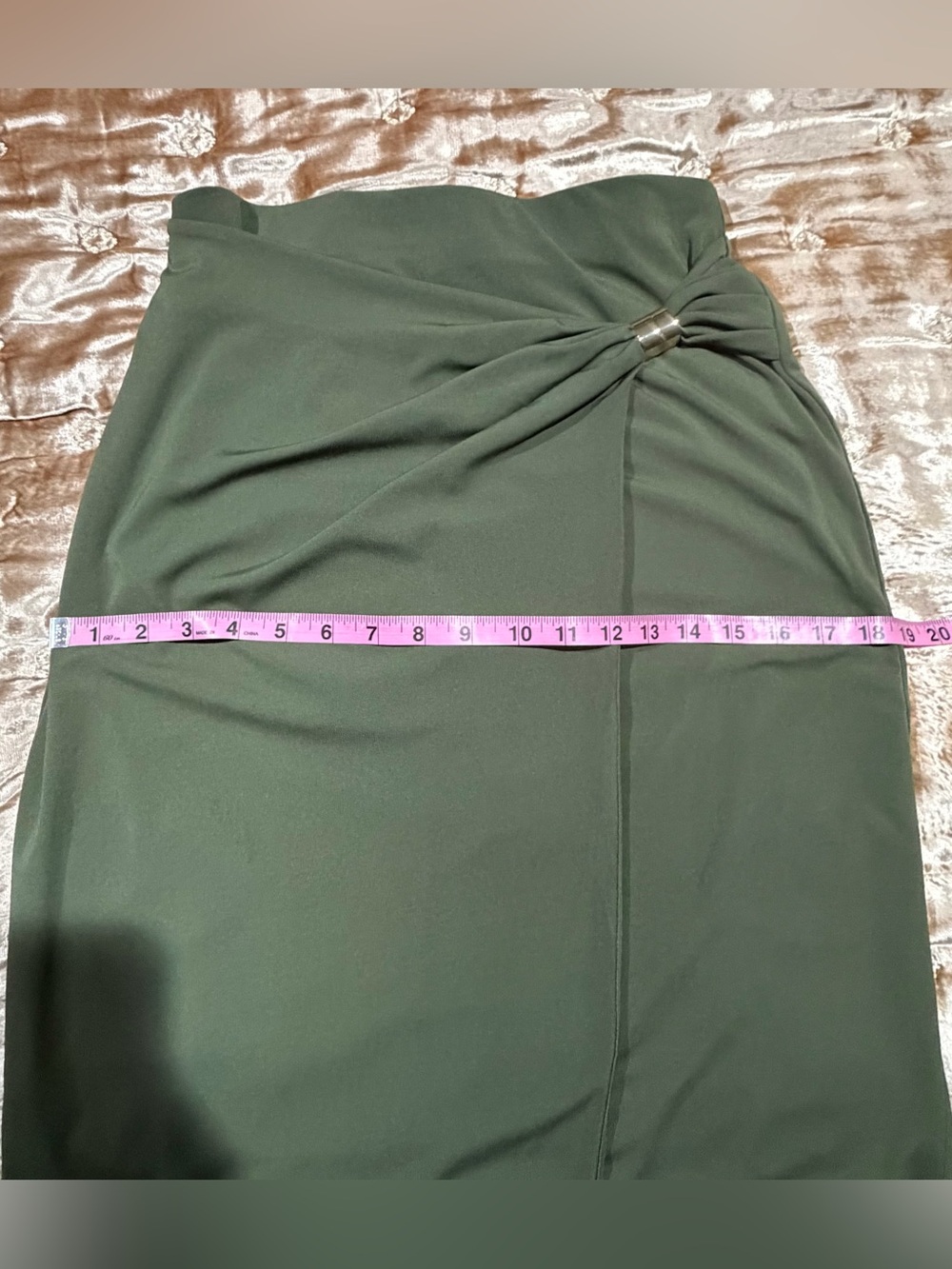 Ann Taylor Petite Hardware Embellished Wrap Midi Skirt - Picture 7 of 8